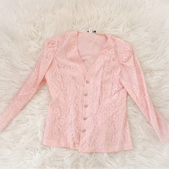 Jackets & Blazers - Lace Pink Spring blazer size 14 large